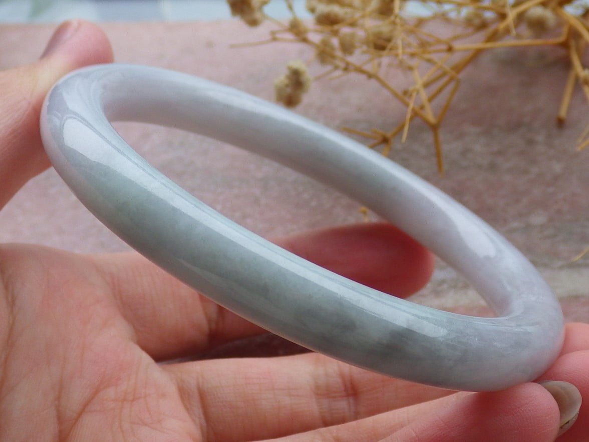 Green Pale Lavender Natural A JADE Jadeite Bangle Bracelet 62 mm 686442 TN