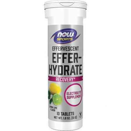 NOW Foods Effer-Hydrate - Lemon Lime 10 Tabs