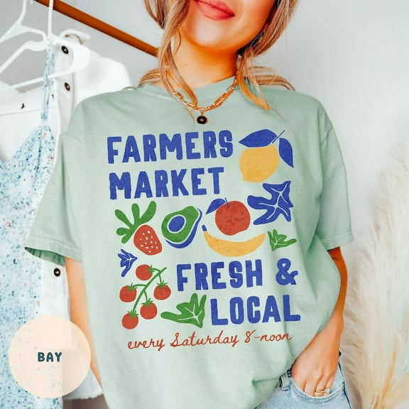 Farmers Market T-shirt, Fruit T-shirt, Tomato Girl Summer, Aesthetic T-shirt, Support Local T-shirt, Fresh And Local T-shirt.