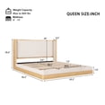 thumbnail image 6 of Christopher Knight Home Mid-Century Modern Wooden Bed Frame with Headboard, Queen Size, Beige Upholstery, 6 of 9