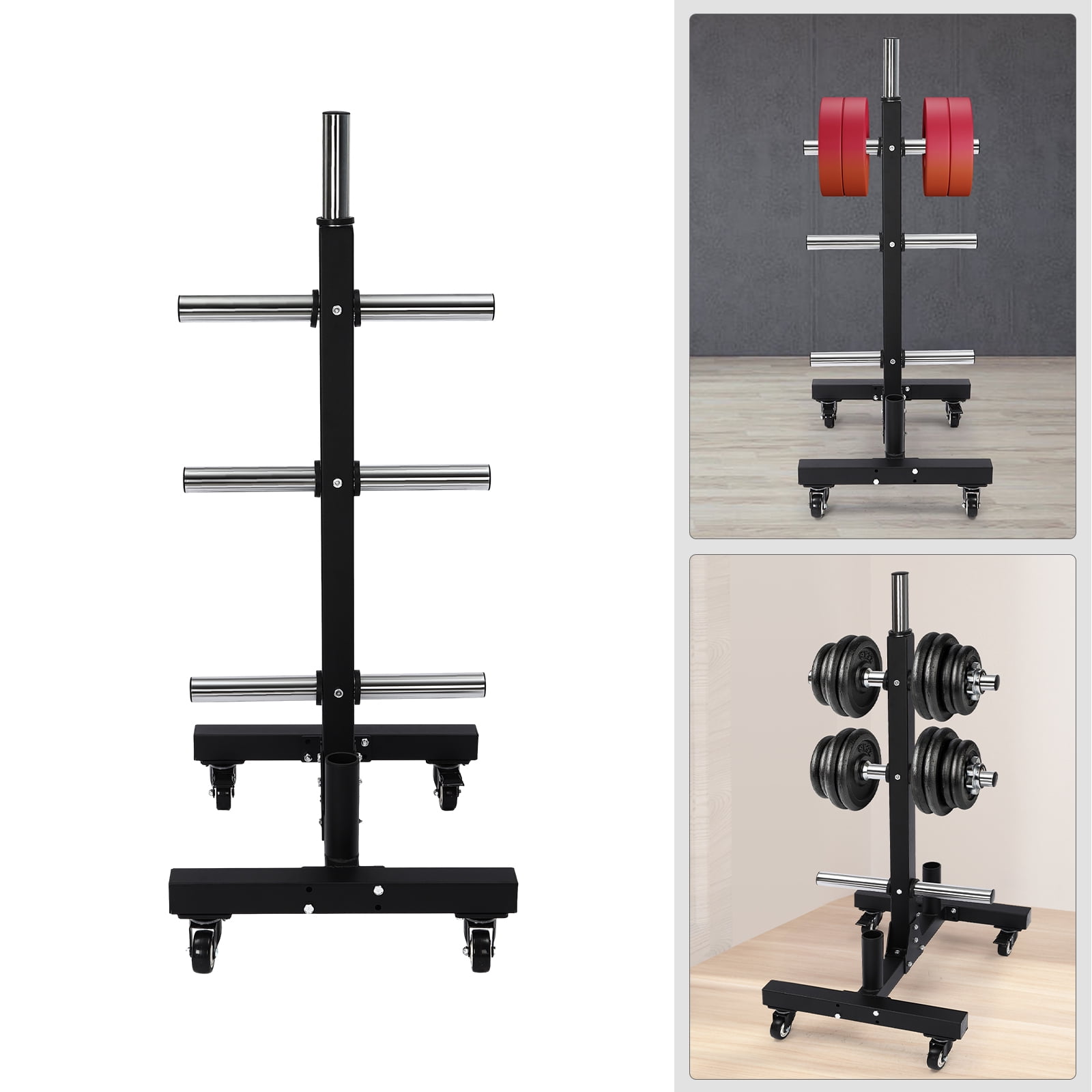 500kg Load Capacity Dumbbell Stand, Plate Rack Tree, Q235 Steel Frame, Chrome Plated, Sturdy and Durable Design for Efficient Dumbbell Storage
