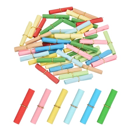 Uxcell 48 Pcs Mini Message Paper Scrolls, 3x6cm Mini Lucky Wishing Valentine Vintage Message Paper Scroll for Write Party Birthday Decor, Mixed Color