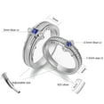 thumbnail image 7 of Couple Rings 0.5CT Blue CZ 925 Sterling Silver Women Wedding Ring Men Wedding Band, 7 of 7