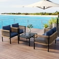 thumbnail image 4 of RONSHIN 2-Person Outdoor Rattan U-Shaped Sofa Set with Table, Garden Backyard Balcony Furniture, 4 of 9