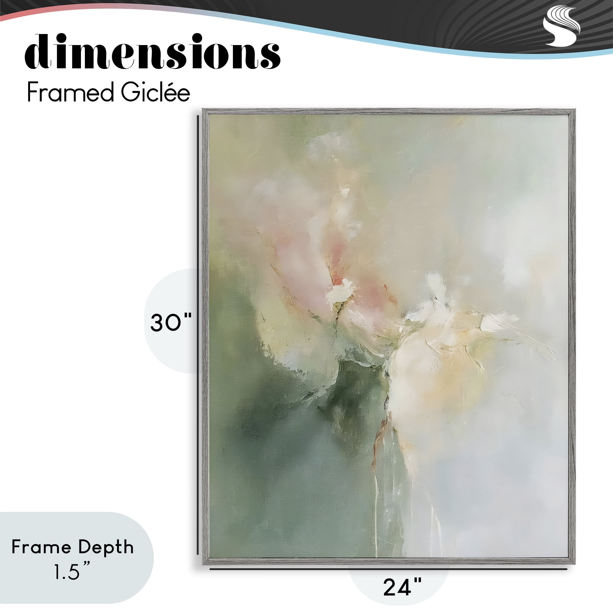 Stupell Industries Ethereal Brushwork Abstraction Gray Framed Giclee Art, design by Riley B