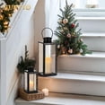 thumbnail image 6 of Nuptio Black Candle  Lantern Decorative Indoor，Outdoor Lanterns for  Fall front Porch Patio Decor S/2, 6 of 10