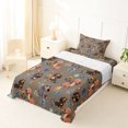 thumbnail image 5 of Homewish Funny Dachshund Dog Twin Sheets,Pretty Flowers Bedding,Brown,3 Pieces,1 Fitted Sheet and 1 Pillowcase, 5 of 6