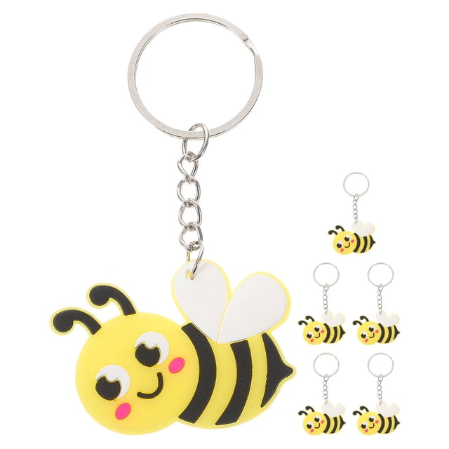 6 llaveros con temática de abejas para fiestas, mochilas, bolsos, colgantes, llaveros de abejas