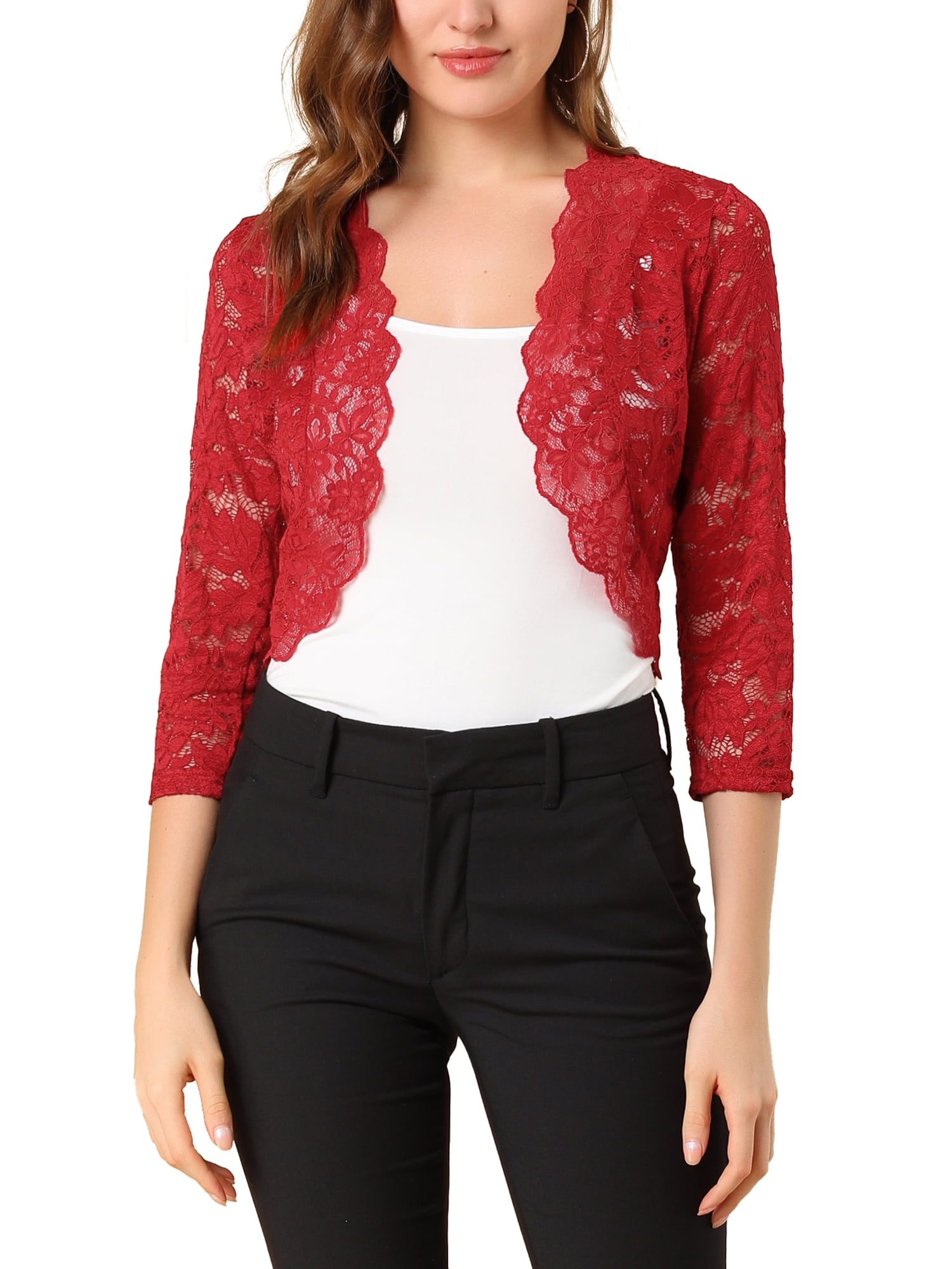 Sleeve Sheer Floral Lace Cardigan 