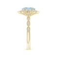 thumbnail image 3 of ANGARA Natural Oval 1 ct Aquamarine Trillium Floral Shank Ring in 14K Yellow Gold for Women (Size-8x6mm) | March Birthstone, Birthday, Anniversary, Jewelry Gift for Women | Natural Aquamarine Ring, 3 of 8