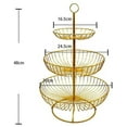 thumbnail image 2 of Fruit Basket 3 Tier Metal Fruit Cup Vegetable Fruit Bowl Fruit Cake Display Stand for Kitchen Table Decoration Fruit Wire Shelf Storage Rack for Cake Snacks Snack Sushi, 2 of 7