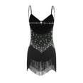 thumbnail image 3 of Jizyo Robe de Danse Latine Salsa pour Femmes Bretelles Spaghetti Robe de Danse Costume de Danse de Salon Noir m, 3 of 7