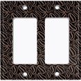 thumbnail image 2 of Metal Light Switch Wall Plate Outlet Cover (Coffee Espresso Mocha Bean Black Pattern - Double Rocker), 2 of 2