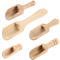 Monyance Wooden Spoon 5pcs Mini Wooden Tea Scoops Salt Milk Kitchen Spoon(4.33X1.1X0.98Inches)