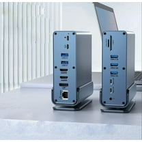 15-in-1 USB C Docking Station with 360° Rotating Base, 2*4K HD and 1*DP, 10Gbps USB Port Transfer, RJ45, Audio, SD/TF, PD100W Charging Dock Station Compatible with Windows, MacBook