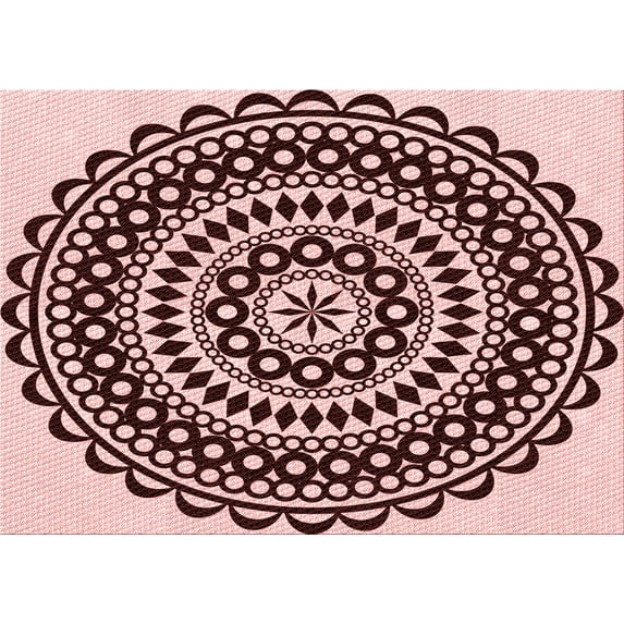 Ahgly Company Indoor Rectangle Patterned Pink Area Rugs, 2' x 3'