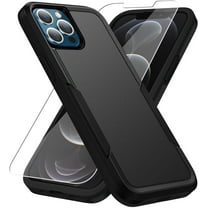 Heavy Duty Phone Case Designed for Apple iPhone 11 Pro Max Case with 1Pc Tempered Glass Screen Protector, Shockproof Dropproof Anti-Scratch Phone Case Cover for Apple iPhone 11 Pro Max,Black