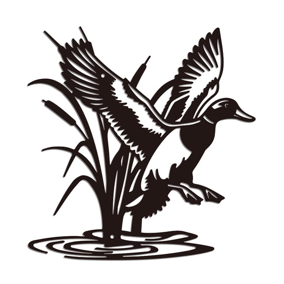 1pc Wild Duck Metal Wall Art Decor Mallard Hunting Wall Silhouette Sculpture Signs Birds Wall Hanging Decor Gifts Home Balcony Garden Courtyard Indoor Outdoor 11.5x11.8 Inch