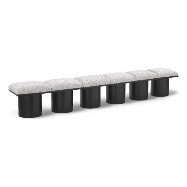 Meridian Furniture Banc en Tissu Bouclé Crème