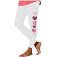thumbnail image 5 of Feancey Birthday Gift Women's Workout Leggings Long Casual Heart Print High Waist Yoga Pants Valentines Day Stretchy Tummy Control Tights Ladies Holiday Gifts White L, 5 of 7