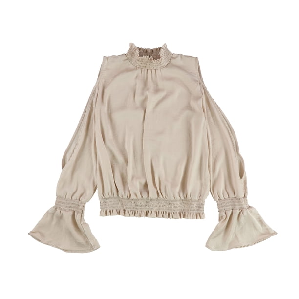 Blusa de Punto Fruncido Bar III para Mujer Beige Grande