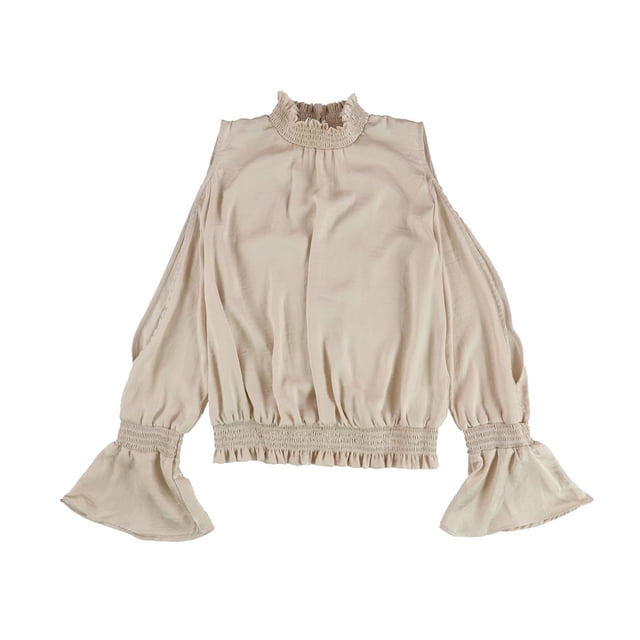 Blusa de Punto Fruncido Bar III para Mujer Beige Grande