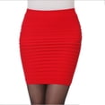 thumbnail image 3 of Summer New Fashionable Half Length Skirt With Thin Stripes One Step Wrinkle Skirt Elastic Large Size Women Bag Hip Short Skirt, 3 of 10