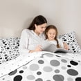 thumbnail image 4 of Manfei Geometric Circular Dot 7-Piece Bedding Comforter Set,Modern Geometric Art King Bedding Sets,Gray Black White Bed Sheets For Kids,Luxury Bedroom Decor Reversible, 4 of 8