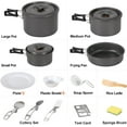 thumbnail image 2 of 11/12/17/22 PCS Camping Cookware Mess Kit, 800ml (28oz) Backpacking Camping Pot+Pan Set, Lightweight and Compact Cookware for Hiking, Picnic and Camping, 2 of 7