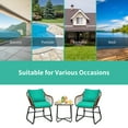 thumbnail image 3 of Gymax 3PCS Outdoor Bistro Set Patio Conversation Furniture Set w/ Turquoise Cushions, 3 of 9