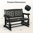thumbnail image 5 of Ktaxon 4FT Wooden Glider Bench with Cup Holders, Floral Back, Outdoor, 800lbs Max, Black, 5 of 8