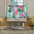 thumbnail image 5 of Flamingo Kitchen Curtains 2 Panels UV Protected Tier Curtains, Half Window Curtains Kitchen Tiers for Guest Room Bathroom Sink Laundry Room Basement,36 x 27 Inch, 5 of 7