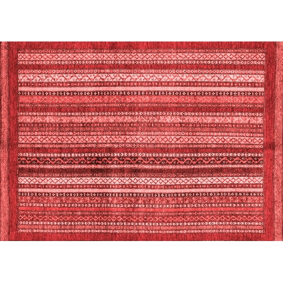 Ahgly Company Indoor Rectangle Abstract Red Modern Area Rugs, 2' x 3'
