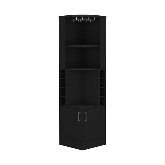 Newboti Furniture Corner Bar Cabinet Atanasio, Living Room, Black 40457