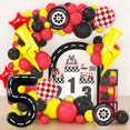 thumbnail image 3 of Decoración de fiesta de cumpleaños de un coche de carreras unificado con rayo, 3 of 7