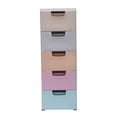 thumbnail image 5 of 5 Tier Stackable Cabinet Vertical Clothes Storage Tower Tall Small Chest Closet Clothes Storage Tower Vertical Plastic Drawers Dresser Closet Drawers Plastic Drawers Dresser Storage Cabinet Light, 5 of 12