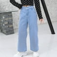 thumbnail image 4 of Kids Girls Jeans High Waist Wide Leg Pants for Teens Trendy Jeans 6-7 Years Girls Fashion, 4 of 5