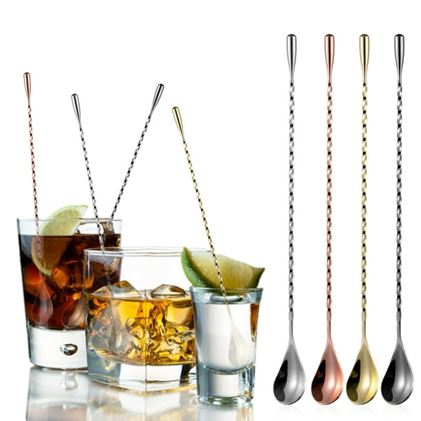 tooloflife Metal Cocktail Spoon Mixing Stirrers Spiral Long Handle for