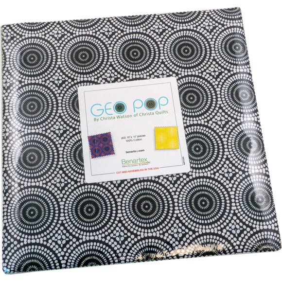 Christa Watson Geo Pop 10X10 Pack 42 10-inch Squares Layer Cake Benartex