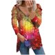 thumbnail image 1 of Camiseta suelta estampada a la moda para mujer Blusa de manga larga con cuello en V Tops casuales Pompotops  FGAJ14829, 1 of 6