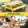 thumbnail image 6 of Yellow Spring Floral Table Cloths for 6 Foot Rectangle Tables, Elegant Flowers Summer Botanical Patio Waterproof Elastic Fitted Tablecloths, Washable Rectangular Table Cover for Camping, 6 of 8