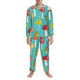 thumbnail image 3 of Salouo Mushrooms Print Button-Front Long Sleeve Pajama Set for Men, Soft 2Pjs Men's Long Sleeve Sleepwear-Large, 3 of 7