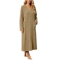 thumbnail image 7 of Jopfuhed Womens V-Neck Fleece Robes Fluffy Plush Bathrobe Long Housecoat with Pockets Winter Warm Cozy Loungewear Sleepwear, 7 of 7