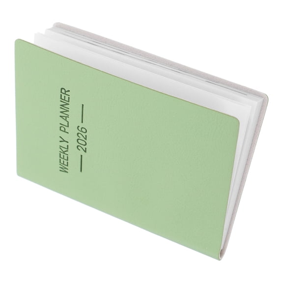OFFIGAM Portable 2026 Weekly Monthly Planner Green with PU Cover for Office