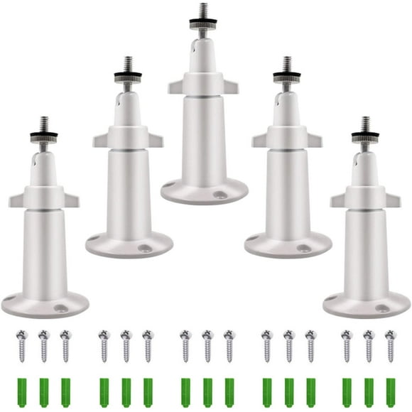 Metal Wall Mount Adjustable Indoor/Outdoor Aluminium Alloy Security Camera Yard Mount Compatible with Arlo, Arlo Pro 3, Arlo Pro 2, Arlo Ultra, Ring Stick Up Cam (5 Pack, White)