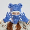 thumbnail image 4 of PuSpu Girls and Boys's 4-10 Years Fleece-lined Earmuff Hat Winter Warm Face Mask Neck Warmer Knitted Wool Hat And Gloves Set, 4 of 5