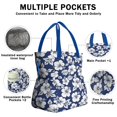 thumbnail image 3 of Pioneer Flower Floral Print Pattern Drawstring Lunch Bag Women - Drawstring Lunch Bag Insulated for Work Office - Stain-Resistant Large Lunchbags for Women with Multi-Pockets, 3 of 6
