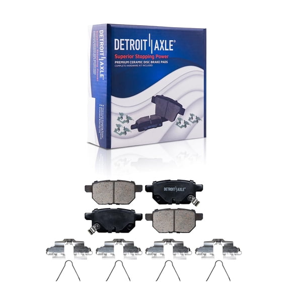 Detroit Axle - Rear Brake Pads for 2010-2022 Toyota Prius 2012-2015 Prius Plug-In 2017-2018 Corolla iM 2011-2017 Lexus CT200h 2016 Scion iM, Ceramic Brake Pads w/Hardware Replacement