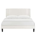 thumbnail image 4 of Platform Bed Frame, Tufted, Rivet Nailhead, Full Size, White, Velvet, Mid Century Bedroom, Modern Contemporary Boutique HB35612, 4 of 8