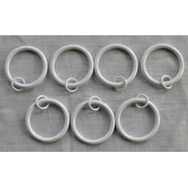 Urbanest 1 1/2" Metal Curtain Rings With Eyelets, Set of 7, Glossy White